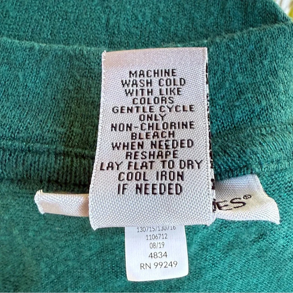 Catherines Sweater Top Faux Layered Plus Size 4X 30/32W Green With Geometric - Picture 7 of 7